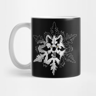 White Arctic Wolf in Snowflake Yellow Eyes "Winter Wolf" Mug